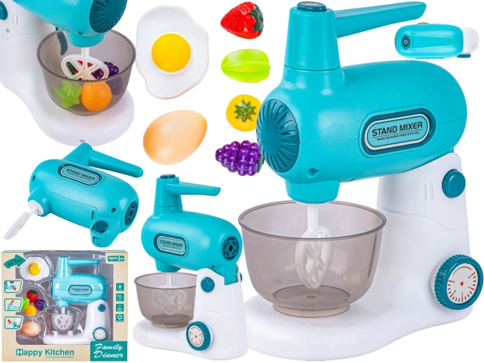 Robot da cucina per bambini – mixer a colonna blu con ciotola e accessori - 1 pezzo
