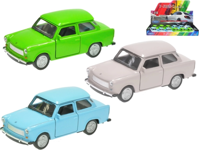 Modello d'auto in metallo Trabant 601 1:36 Welly con portiere apribili