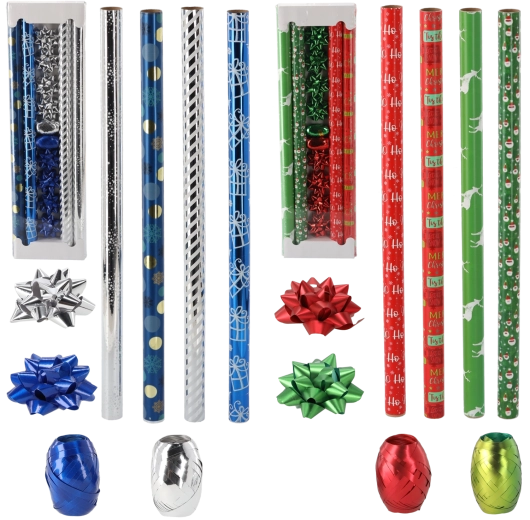 Set natalizio per confezionare regali 70 × 200 cm mix moderno di motivi