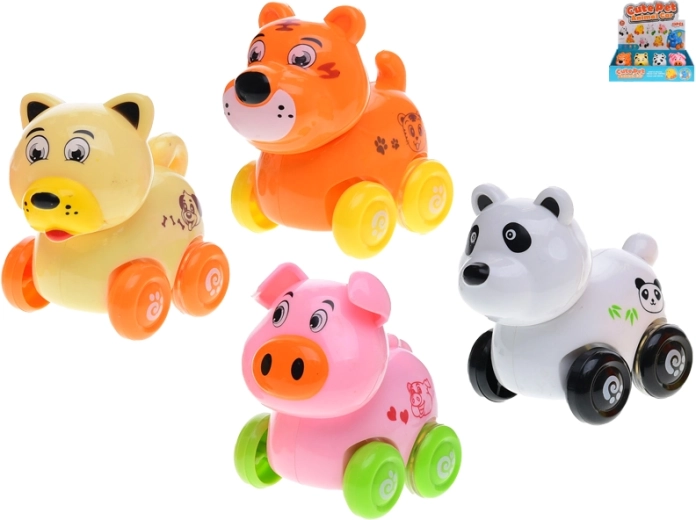 Animaletto a retrocarica con testa oscillante 8 cm