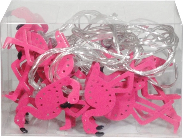 Ghirlande luminose metalliche colorate a forma di fenicotteri