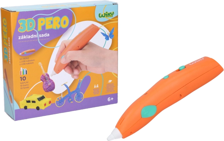 Penna 3D WIKY arancione – set iniziale con ricariche e modelli