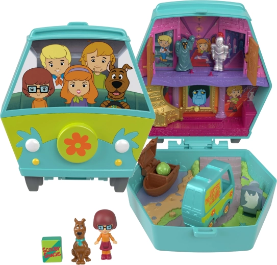 Set di gioco compatto Polly Pocket SCOOBY-DOO con personaggi e accessori