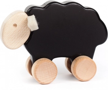 Agnellino nero in legno da traino BAJO