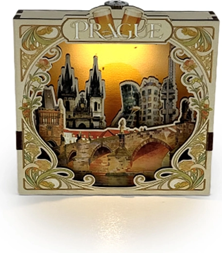 2Kids Toys magnete in legno 3D dei monumenti di Praga con illuminazione