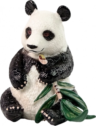Figurina da collezione del panda gigante con bambù