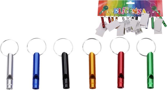 Portachiavi con fischietto colorato 4,5 cm