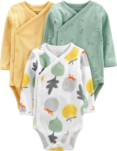 Body Carter’s a maniche lunghe Veggies, neutrale, 3 pezzi, taglia 46