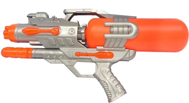 Grande pistola ad acqua con pompa 45 cm, arancione - 1 pezzo