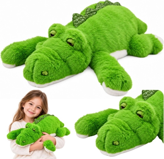 Coccodrillo di peluche verde con zampe appesantite 45 cm