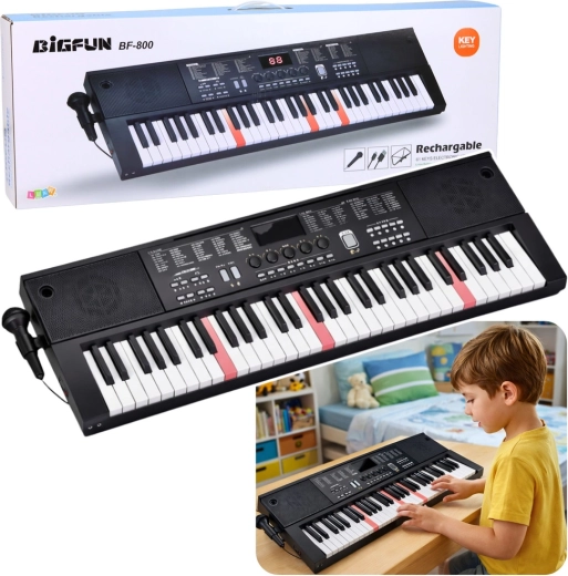 Tastiera elettronica 61 tasti con microfono e retroilluminazione tasti