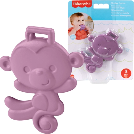 Massaggiagengive viola per neonati a forma di scimmietta FISHER-PRICE