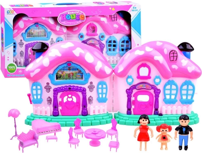 Casetta magica pieghevole con mobili