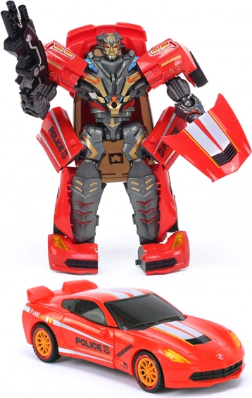 autorobot con luce e suono 20 cm – auto della polizia trasformabile