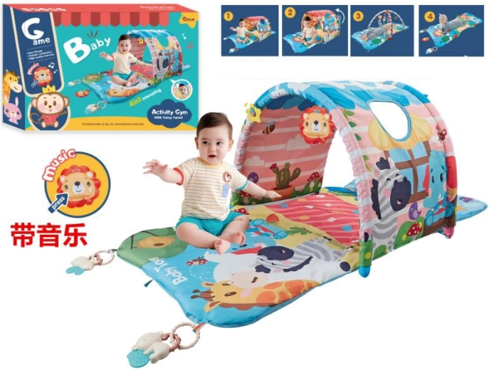 Tappetino da gioco per bambini con tunnel 4 in 1