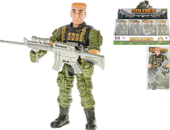 Soldato con arma 12 cm – action figure snodabile, 8 varianti