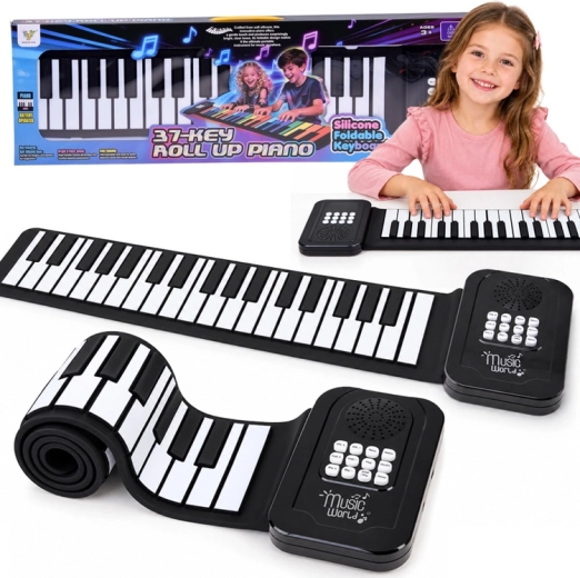 Pianola elettronica arrotolabile per bambini con 37 tasti