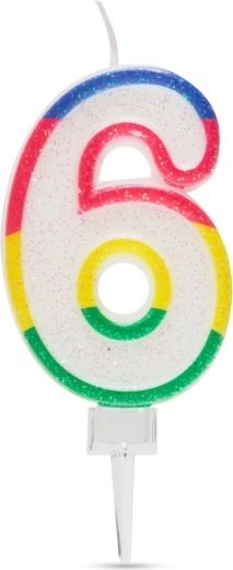 Candela per torta numero 6