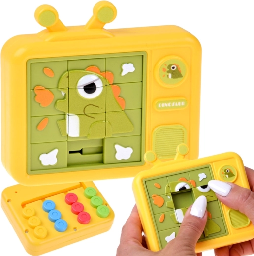 Rompicapo sensoriale double-face dinosauro – puzzle scorrevole e labirinto colorato - 1 pezzo