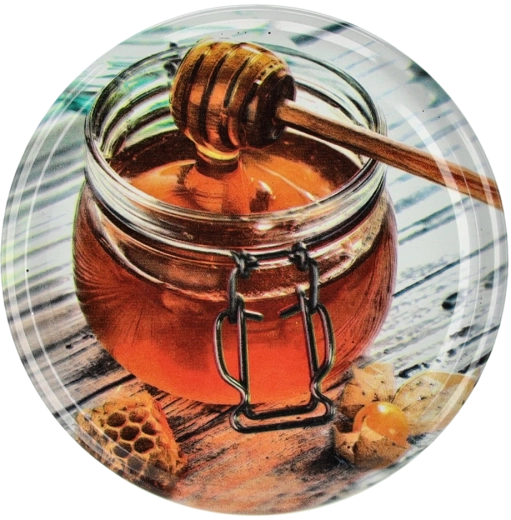 Set di coperchi metallici per miele 82 mm, 6 denti, 10 pz