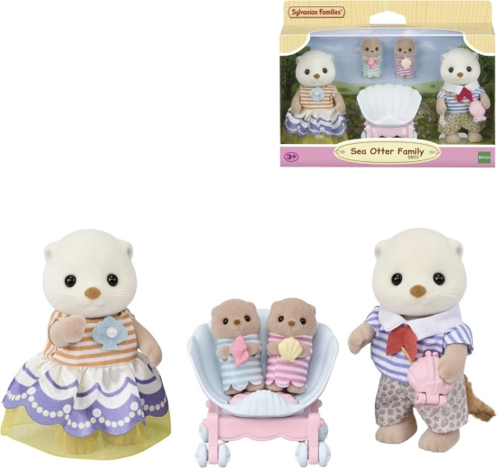Famiglia di lontre marine Sylvanian Families - 4 pezzi