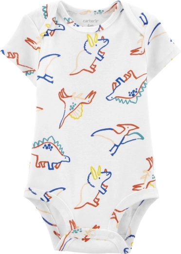 Body da neonato CARTER'S da bambino a maniche corte color avorio dino – 3 m