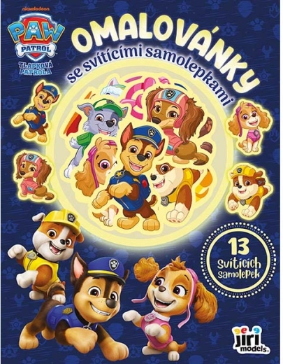 Album da colorare con adesivi luminosi Paw Patrol
