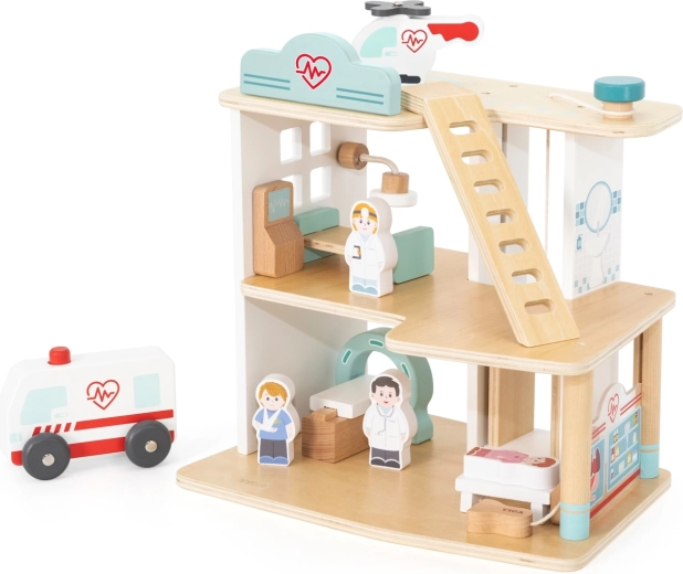 Ospedale in legno Viga Toys con accessori
