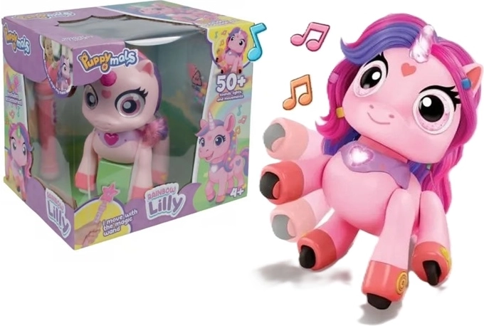 Xtrem Bots RC Lilly arcobaleno, unicorno robotico interattivo