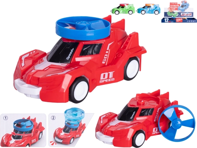 Macchinina sportiva a retrocarica con spinner, 14 cm