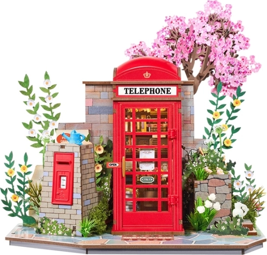 RoboTime Rolife puzzle 3D – fermalibri Cabina telefonica con libri e fiori