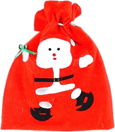 Sacchetto regalo natalizio in feltro rosso - 1 pezzo