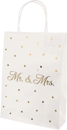 Borsa regalo Mr./Mrs. bianca 26 × 10 × 32 cm