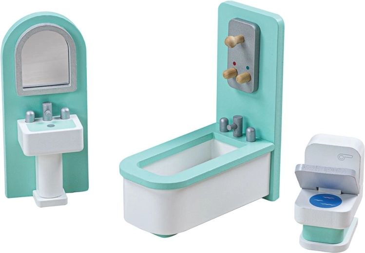 Tidlo mobili in legno per bagno turchese