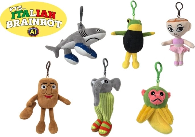 Portachiavi in peluche Brainrot 10 cm