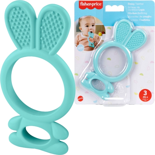 Fisher-Price morbido massaggiagengive per neonati – coniglietto blu
