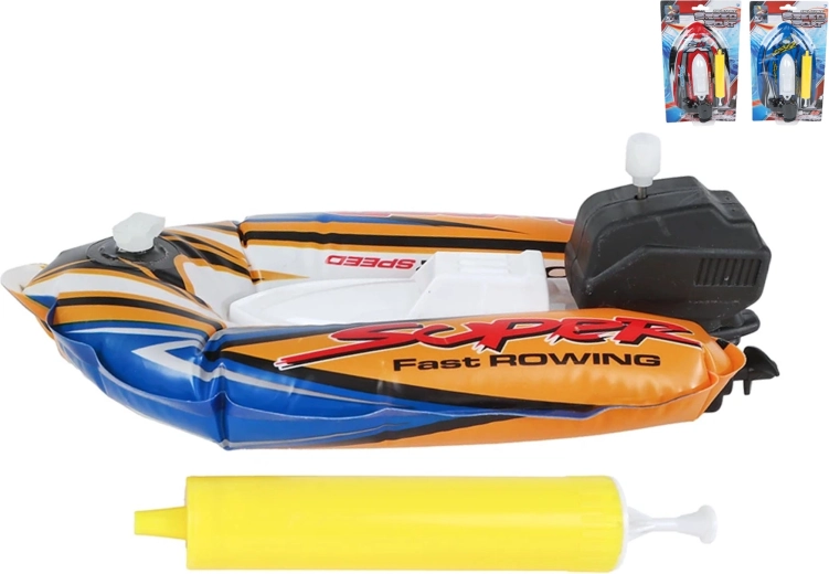 Gommone gonfiabile per bambini con pompetta e meccanismo a carica 17 cm