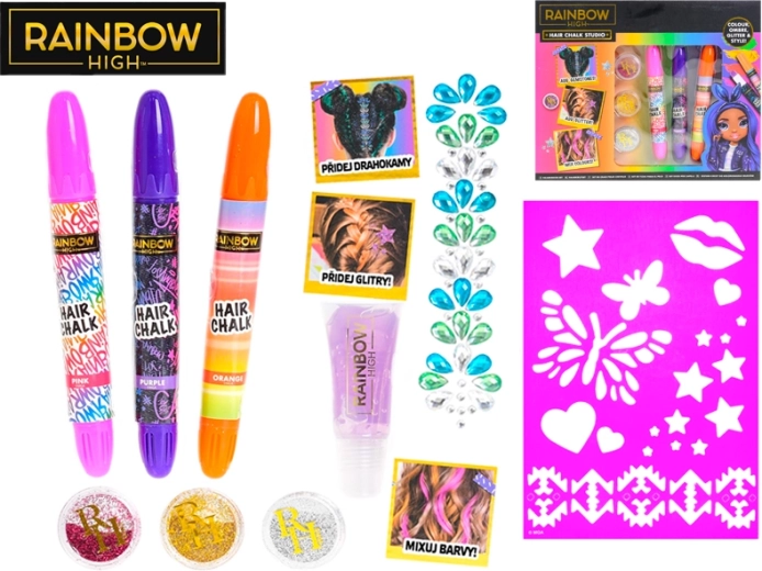 Rainbow High set decorativo per capelli con gessetti e accessori