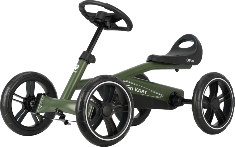 Qplay go-kart a pedali army green per bambini da 3 anni