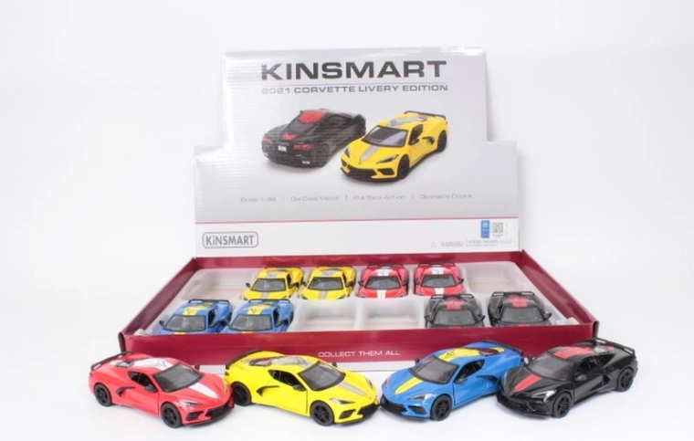 Chevrolet Corvette 2021 modello di auto in metallo 1:36 con meccanismo pull back