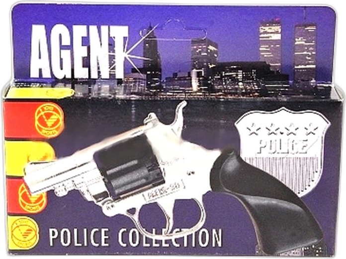 Colt argentato a capsule Agent 38 (8 colpi) - 1 pezzo