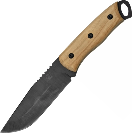 BeaverCraft BSH4 coltello bushcraft con lama brunita e manico in noce, fodero in cuoio