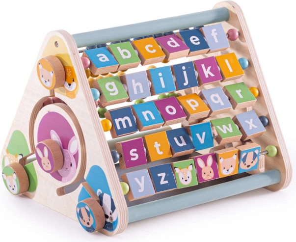 Bigjigs Toys triangolo attivo in legno con animaletti