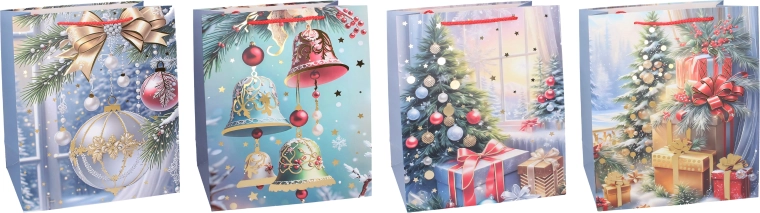 Borsa regalo natalizia L 40 × 30 × 12 cm - 1 pezzo