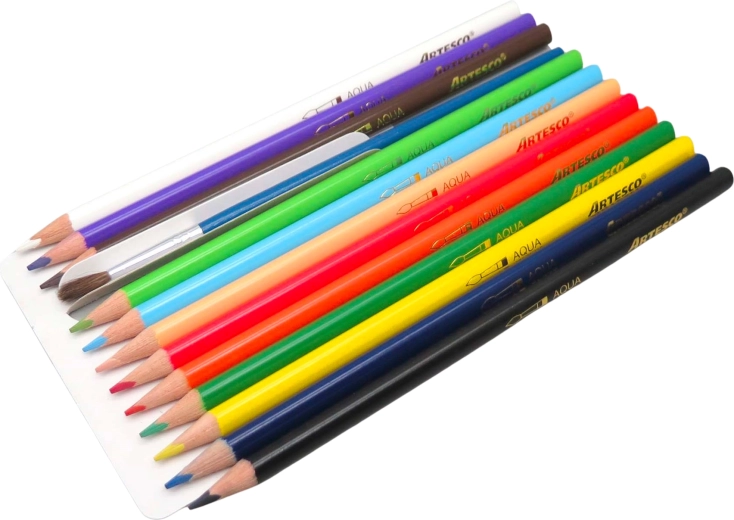 Matite acquerellabili Color Plus – set da 12 colori con pennello e temperamatite