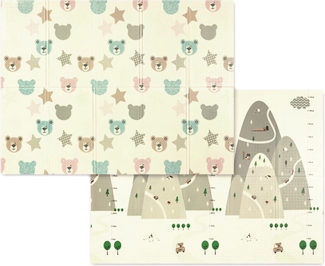 Babyono tappetino pieghevole bifacciale in schiuma per il gioco 150 × 200 cm