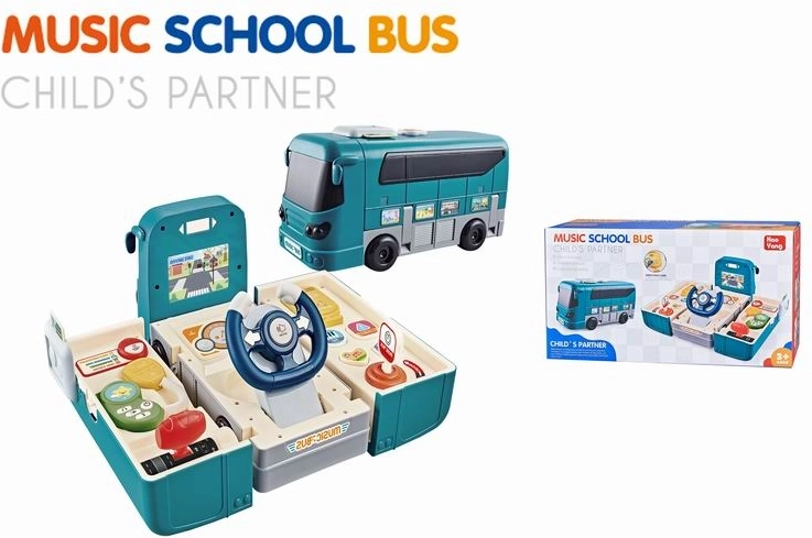 Autobus interattivo pieghevole con volante per bambini