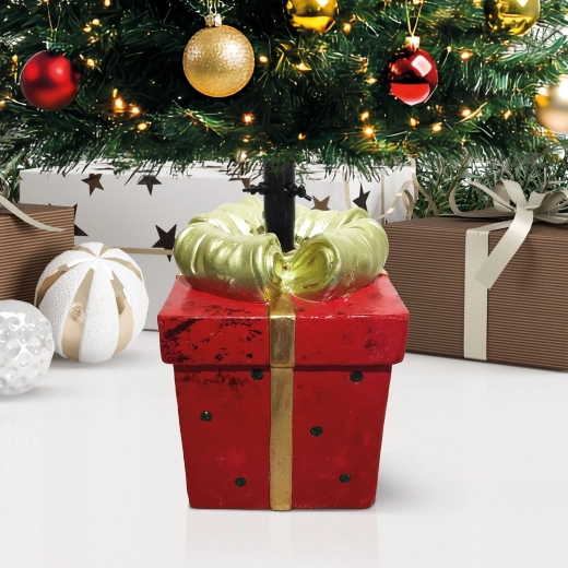 Supporto per albero di Natale a forma di confezione regalo