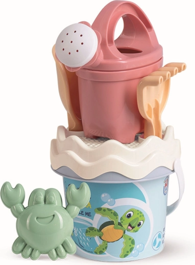 Androni set pastello riciclato per sabbia con annaffiatoio – piccolo, oceano