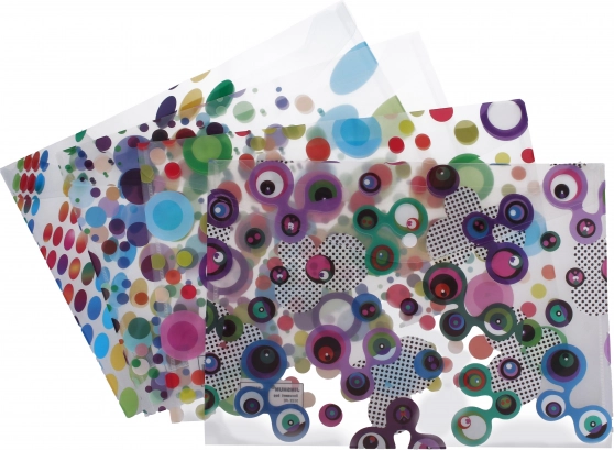 Cartellina in plastica con bottone a pressione 35,5 × 26 cm